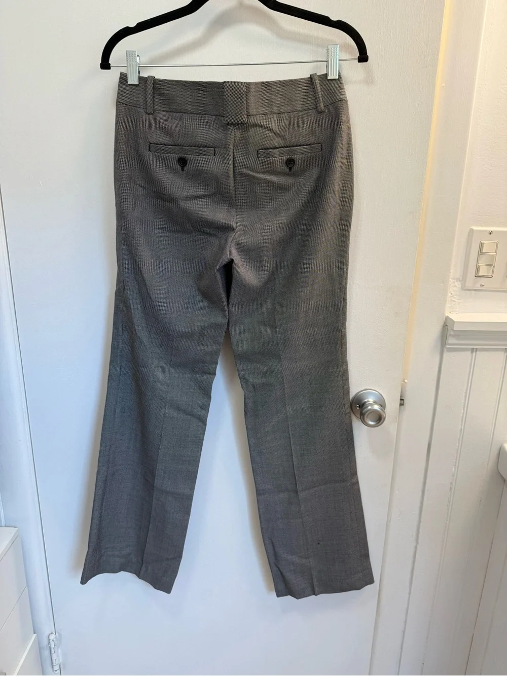 J. Crew Black and Cream (Grey) 100% Wool Textured Pants